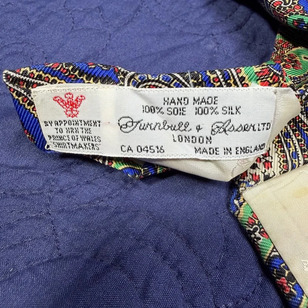 Turnbull & Asser Mens Silk Tie Paisley Blue Green Red Handmade England 3.5x56